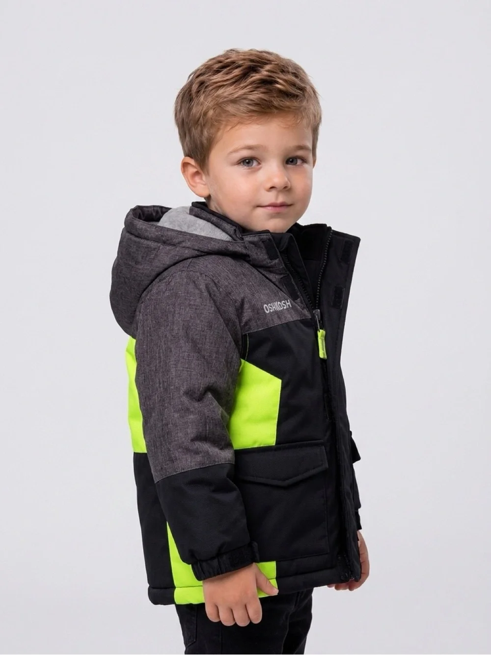 OshKosh B'gosh Black Jacket with Neon Green Accents